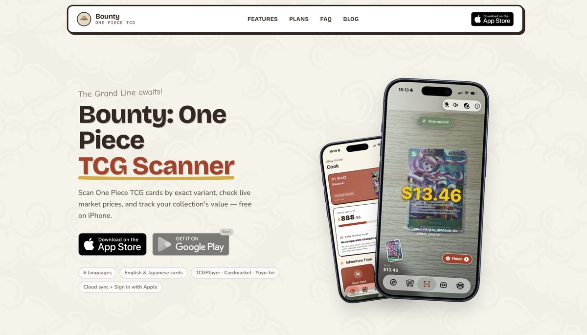 Bounty: One Piece TCG Scanner